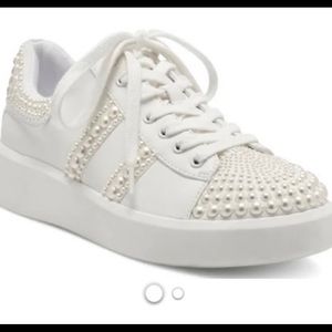 INC imitation Pearl white sneakers size 6.5.